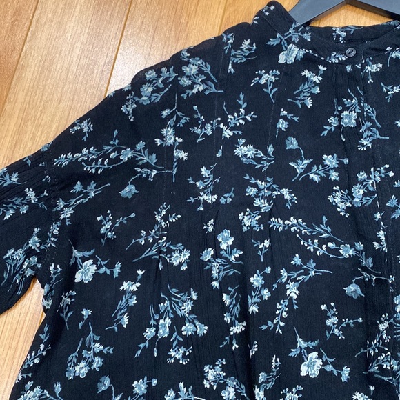 Denim & Supply Ralph Lauren Black floral dolman sleeve tunic top sz M - Picture 5 of 14
